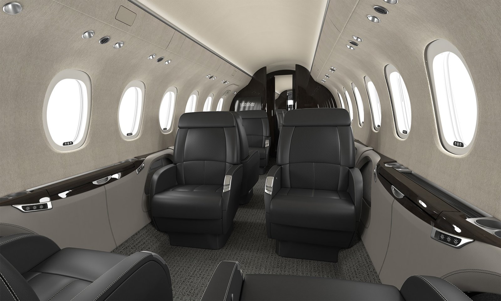 Interior seating in a private aircraft